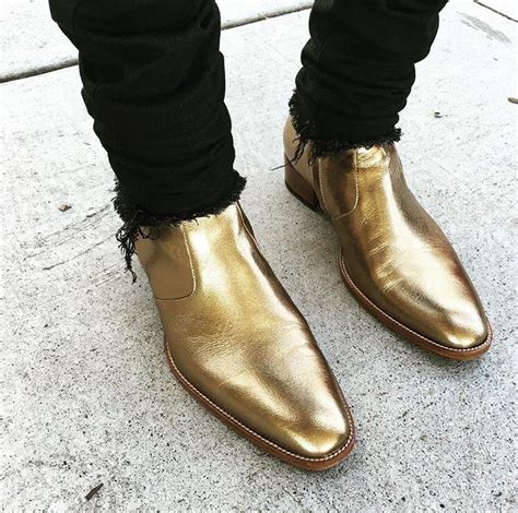 gold devon ysl boots